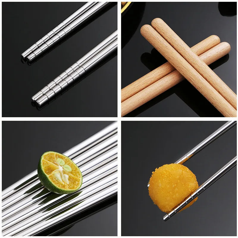 Axyaa Stainless Steel Extra Long Cooking Chopsticks for Noodles, Frying, Chinese Cuisine