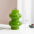 Axyaa Green Glass Vase Hydroponics Plant Pot for Table Decoration Aesthetic Floral Room Decor