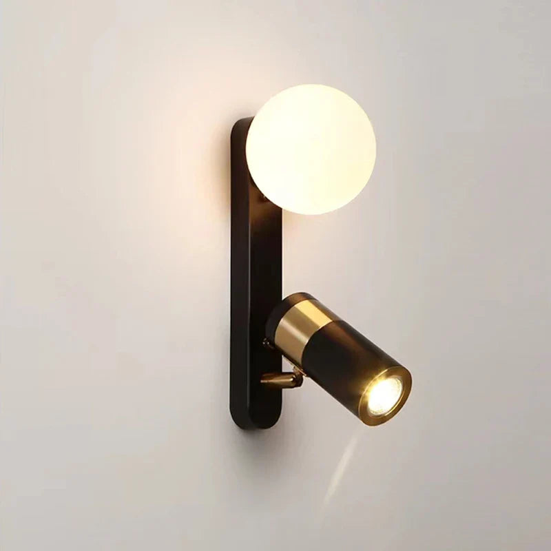 Axya LED Black Gold Spotlight Wall Lamp for Bedroom Living Room Decoration