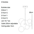 Axyaa Clear Glass LED Chandelier Light: Modern Living Room & Dining Room Bubble Pendant