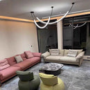 Axyaa Modern Curved Line Pendant Lights for Restaurant, Bar, Living Room- Long Strip Lamp