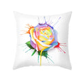 Axyaa Pink Blue Abstract Plants Floral Pillows Case - Modern Art Decor Sofa Couch