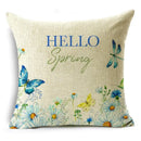 Axyaa Spring Floral Oil Painting Pillowcase for Home and Car Decor