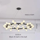 Axyaa White Glass Ball Black Gold Chandelier Bubble Hanging Lights