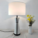 Axyaa Ceramic Table Lamp with Fabric Lampshade for Living Room Bedroom Decor