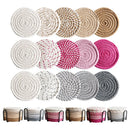 Axyaa Cotton Woven Coasters Set of 8 - Minimalist Absorbent Drink Coasters