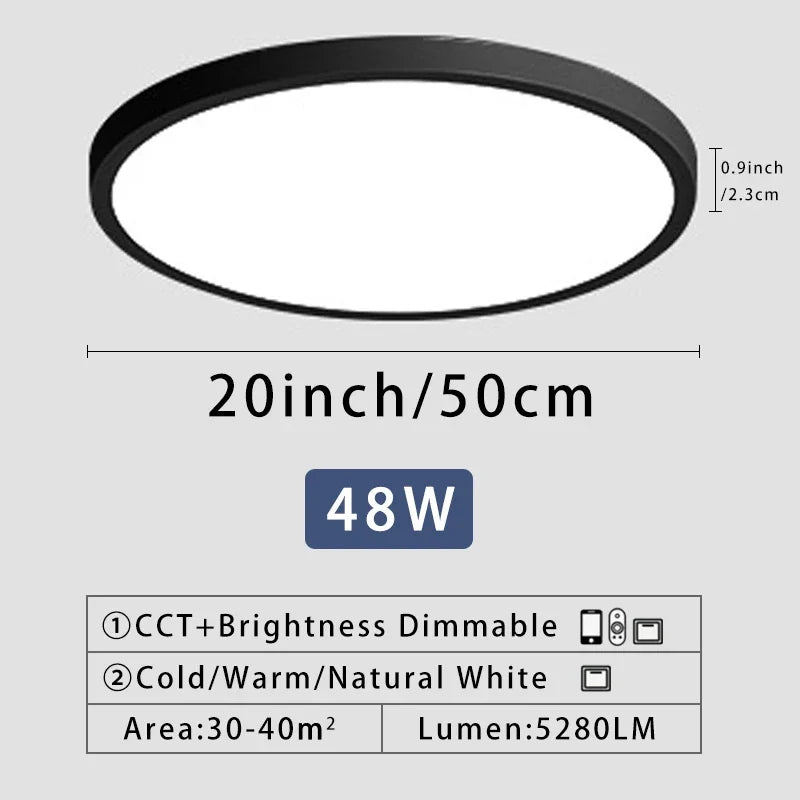 Axyaa 20" LED Smart Ceiling Lamp with Remote Control for Bedroom and Living Room