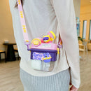 Axyaa Cartoon Double Water Bottles with Straw for Girls