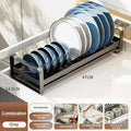 Axyaa Stainless Steel Dish Storage Rack Drawer Organizer