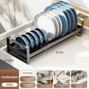 Axyaa Stainless Steel Dish Storage Rack Drawer Organizer