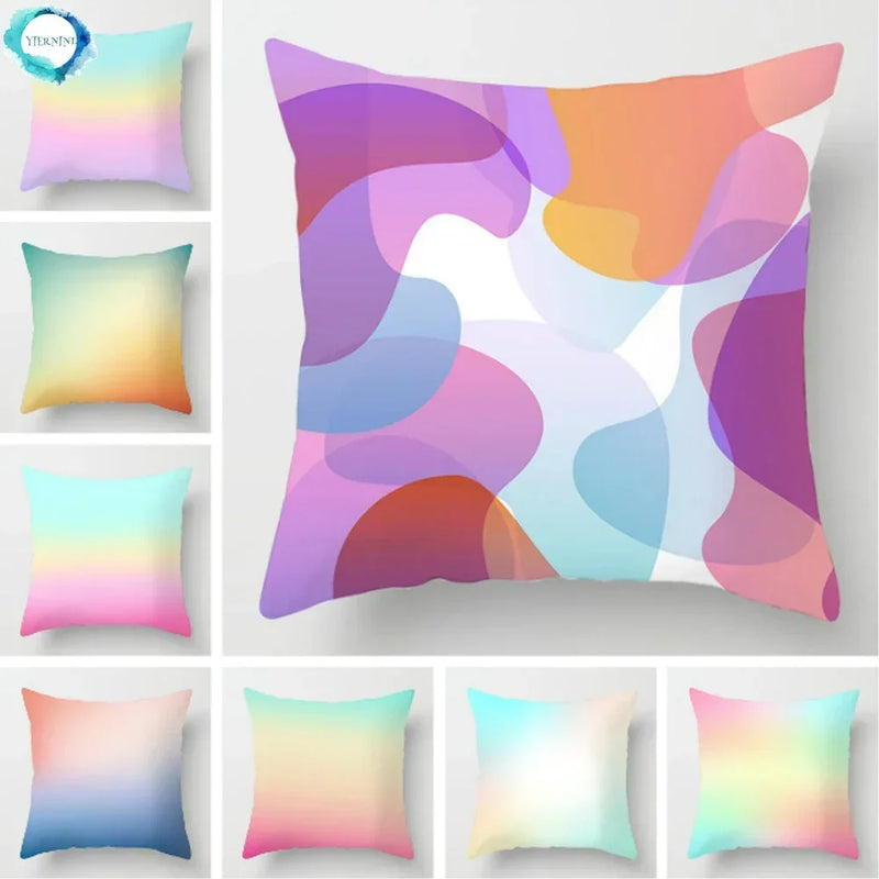 Gradient Ice Cream Color Polyester Pillow Cover by Axyaa - 45x45CM