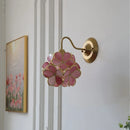 Axyaa Pink Glass LED Wall Light Fixture for Home Decor & Bedroom Sconce Lamp