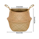 Axyaa Seagrass Rattan Basket: Toy & Flowerpot Organizer, Hanging Storage Bin