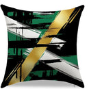 Axyaa Modern Abstract Gold Green Pattern Pillow Covers - Sofa Bedroom Car Design