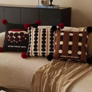 Axyaa Polka Dot Striped Pillow Cover: Square Removable Cushion for Home, Bed, Car