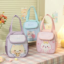Axyaa Purple Cat Lunch Bag: Insulated Thermal Tote for School and Work