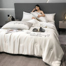 Axyaa Silk Embroidery Summer Quilt: Smooth & Cool Solid Blanket for Bed