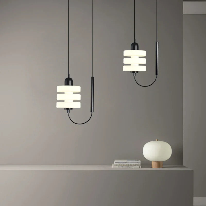 Axyaa Modern Black Glass Pendant Sconces LED Chandelier