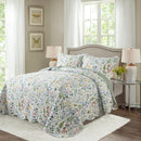 Axyaa Wildflower Floral King Size Microfiber Quilt Set - Lightweight Retro Bed Cover