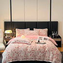 Axyaa High-End Jacquard Milk Fleece Winter 4-Piece Bed Set