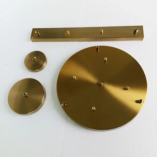 Axyaa 3-Hole Ceiling Plate for Pendant Lamp, Chandelier Mount Base White Black Gold