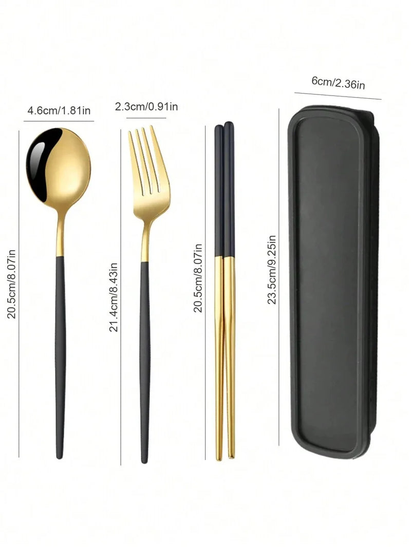 Axyaa Stainless Steel Cutlery Set with Storage Box - 3 Pieces