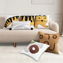Axyaa Geometric Brown Embroidery Cushion Cover 45x45cm for Home Decoration