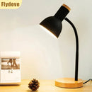 Axyaa Nordic Wood Iron LED Desk Lamp for Eye Protection