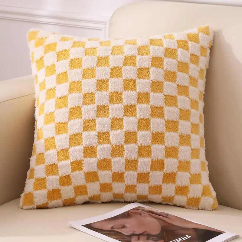 Axyaa Checkerboard Smooth Cozy Pillowcase - Double-Sided Soft Checkered Pattern