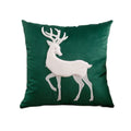 Axyaa Christmas Tree Deer Embroidery Cushion Cover 45x45cm Soft Velvet Square Pillow