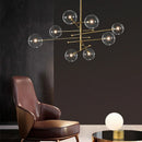 Axyaa Bronze Glass Bubbles Chandelier Pendant Light for Study Living Room and Restaurant