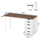 Axyaa Rustic Brown Computer Desk with 5 Drawers, 47" Home Office Study Laptop Desk