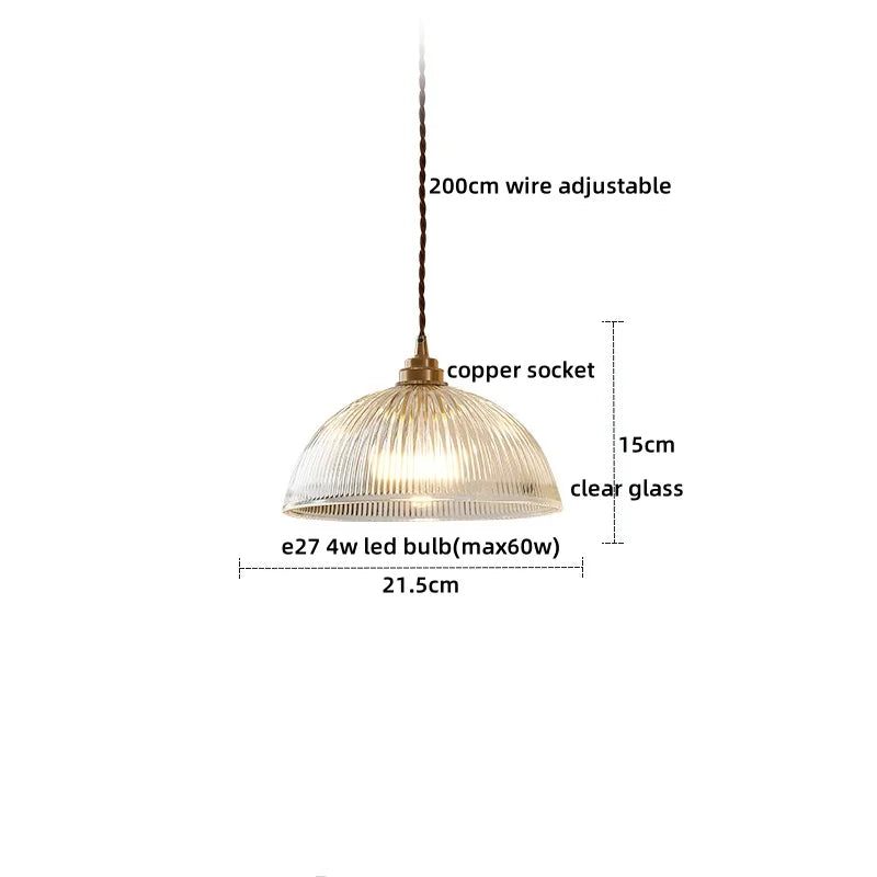 Axyaa Copper Glass LED Pendant Chandelier for Home Decor