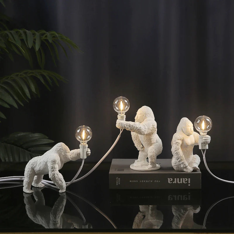 Axyaa King Kong Gorilla Resin Table Lamp - Indoor Bedroom Decor Night Light