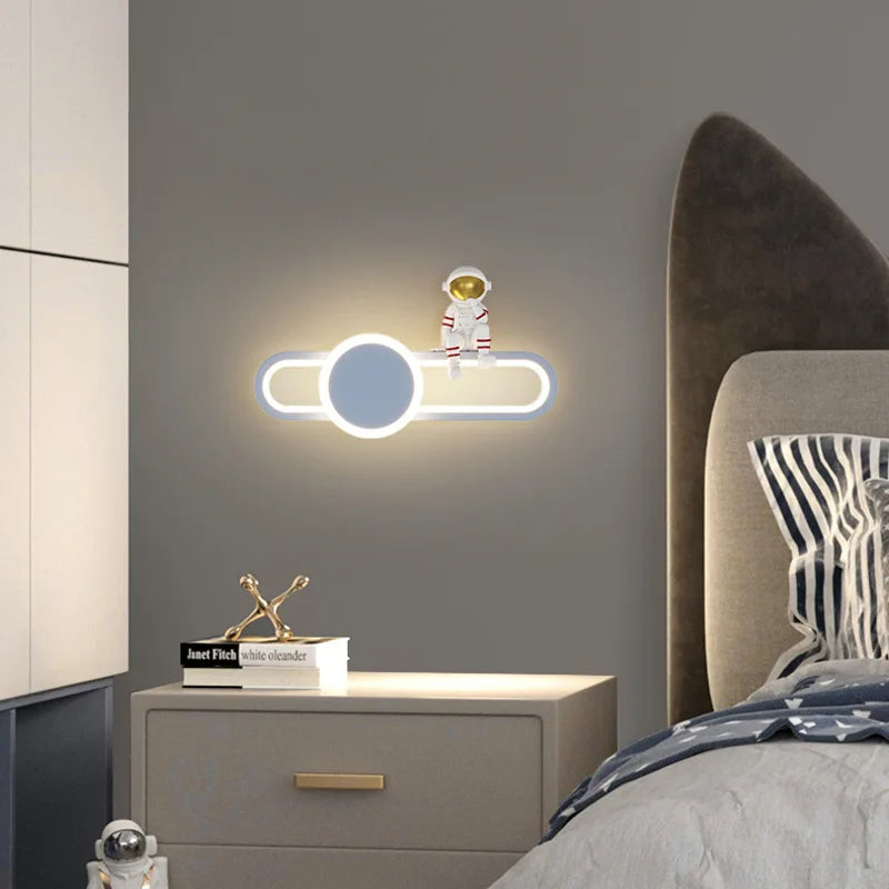 Axya Modern Astronaut LED Wall Lamp for Children's Room, Bedroom, Study, Living Room