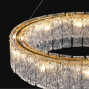 Axyaa Glass Chandelier: Luxury LED Lighting for Living Room