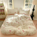 Axyaa Queen Size Strawberry Bedding Set: Duvet Cover, Bed Sheet, Pillowcase