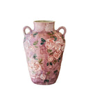 Axyaa Hand-painted Rose Flower Ceramic Vase for Home Decoration