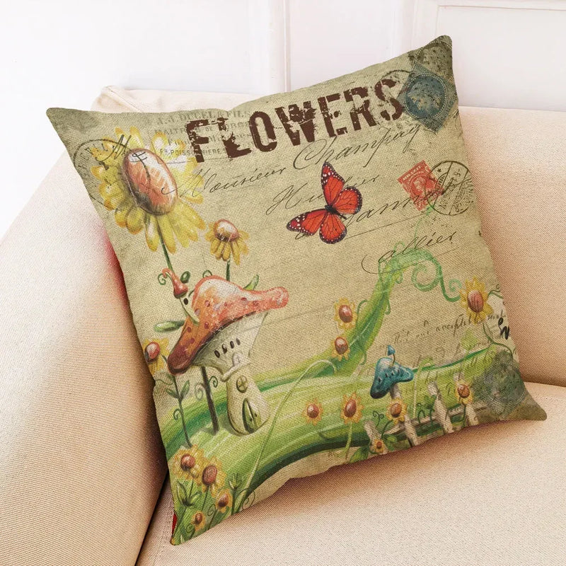 Retro Design Linen Pillowcase for Living Room & Bedroom by Axyaa