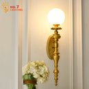 Axyaa Medieval Copper Wall Lamp LED Gold Lustre Vintage Bedroom Living Room