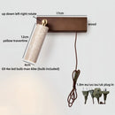 Axyaa Wabi Sabi Black Travertine Stone LED Wall Lamp Hose Adjustable Arandela