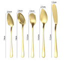 Axyaa Golden Stainless Steel Tableware Desserts Ice Cream Salad Spoon Set