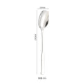 Axyaa Stainless Steel Long Handle Square Spoon Set for Dining and Desserts