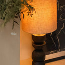 Axyaa Solid Wood Floor Lamp with Fabric Lampshade for Home Study, Living Room, Bedroom
