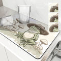 Axyaa Watercolor Frog Mushroom Kitchen Drying Mat