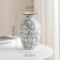 Axyaa Blue and White Porcelain Retro Vase - Chinese Ceramic Home Décor