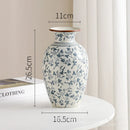 Axyaa Blue and White Porcelain Retro Vase - Chinese Ceramic Home Décor