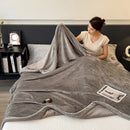 Axyaa Thicken Velvet Blanket - Soft, Warm Coral Fleece Quilt for Autumn/Winter