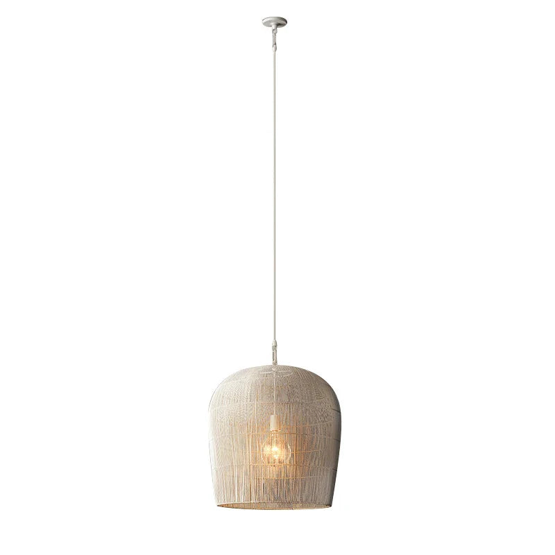 Axyaa Handmade Rattan LED Pendant Light Fixture for Dining Room, Bedroom, and Bar