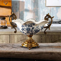 Axyaa American Retro Ceramic Vase High Footed Double Ear Home Decoration